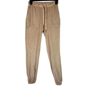 Crave Fame Velour Joggers Size XS Almond Pants Drawstring Pockets Casual Comfy‎